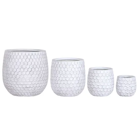 Set of Planters Home ESPRIT Grey Fibre Magnesium 50 x 50 x 54 cm (4 Units)