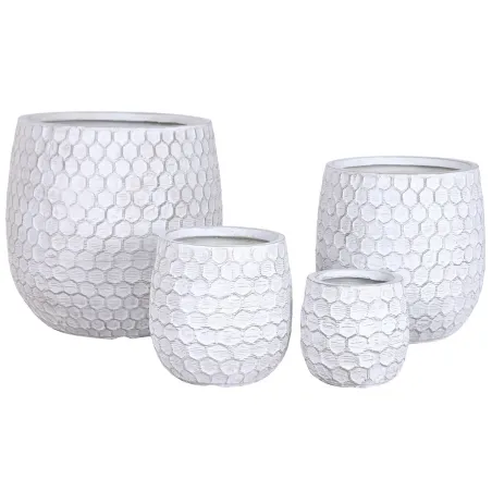 Set of Planters Home ESPRIT Grey Fibre Magnesium 50 x 50 x 54 cm (4 Units)