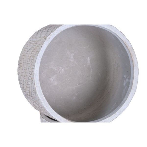 Set of Planters Home ESPRIT Brown Grey Fibre Magnesium 51 x 51 x 51 cm (3 Pieces)