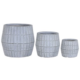 Set of Planters Home ESPRIT Grey Fibre Magnesium 50 x 50 x 50 cm (3 Pieces)