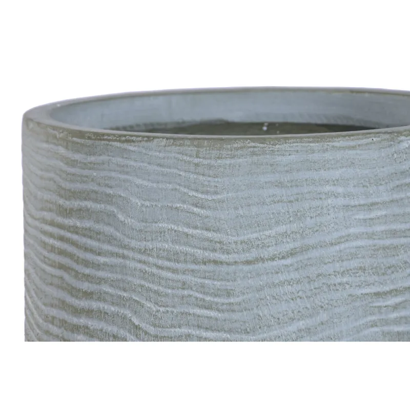 Set of Planters Home ESPRIT Grey Fibre Magnesium 33 x 33 x 62 cm (2 Pieces)