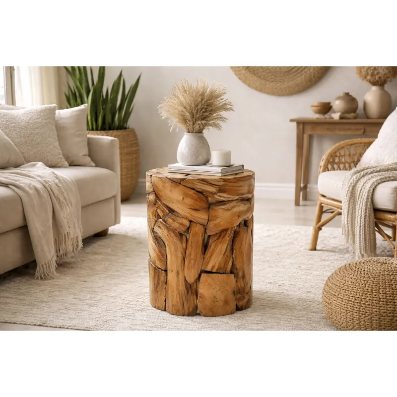 Footrest Home ESPRIT Brown 35 x 35 x 40 cm