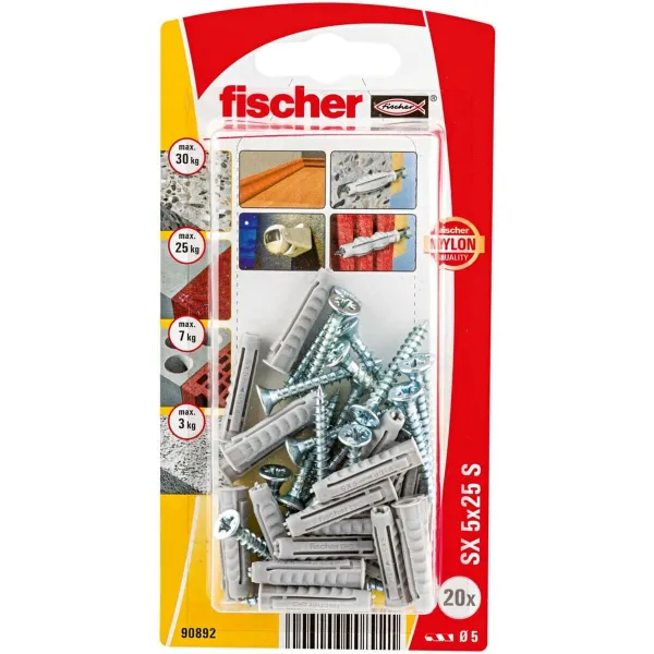 Wall plugs and screws Fischer (20 Units)