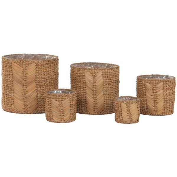 Set of Planters Home ESPRIT Natural Natural Fibre 38 x 38 x 36 cm