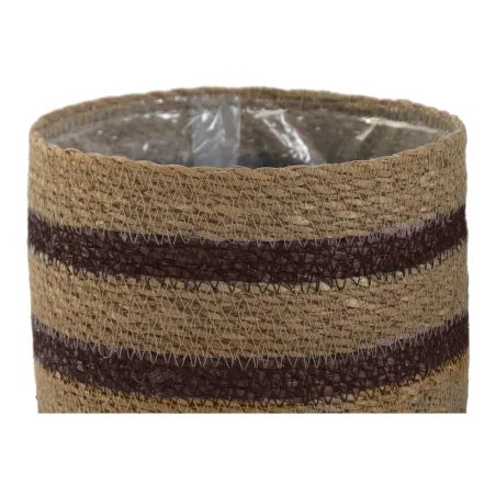 Set of Planters Home ESPRIT Natural Dark brown Natural Fibre 35 x 35 x 29 cm