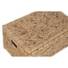 Laundry basket Home ESPRIT White Natural Wood Water hyacinth Tropical 60 X 38 X 30 CM (2 Units)
