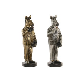 Decorative Figure Home ESPRIT Golden Silver Zebra Loft (2 Units)