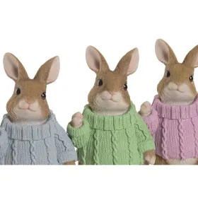 Decorative Figure Home ESPRIT Multicolour Rabbit Shabby Chic (3 Units)
