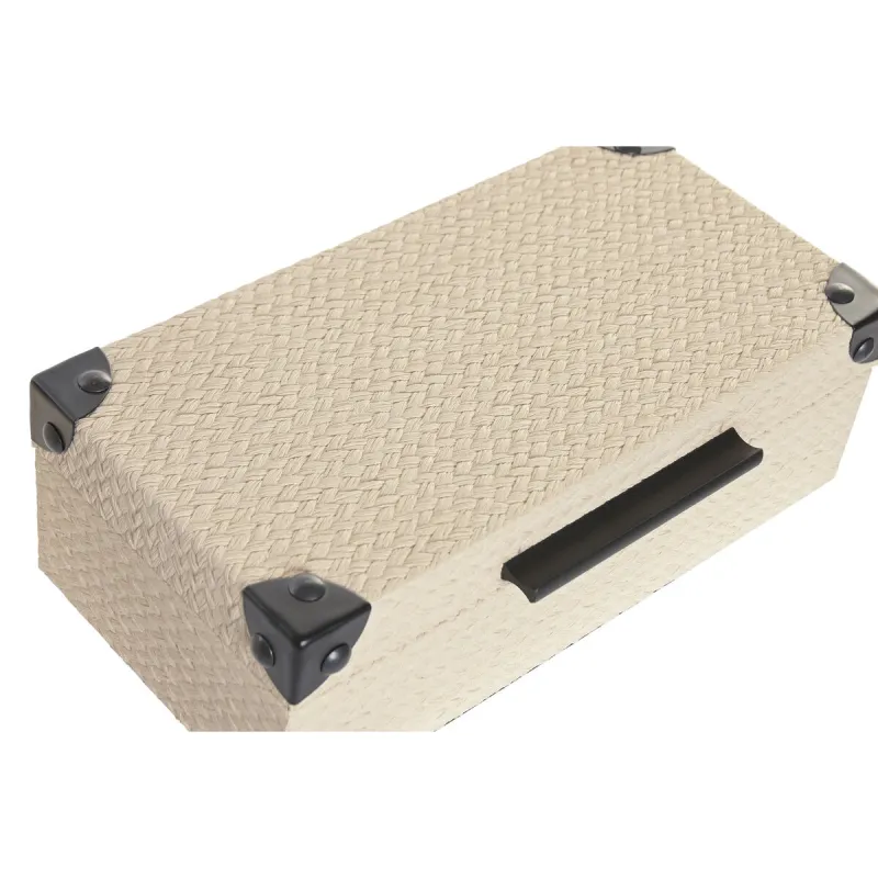 Jewelry box Home ESPRIT Black Beige Wood 34 x 20 x 12 cm (2 Units)