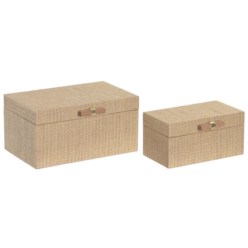 Jewelry box Home ESPRIT Natural Wood 26 X 18 X 13,3 CM (2 Units)