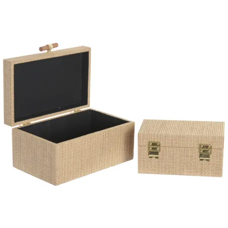 Jewelry box Home ESPRIT Natural Wood 26 X 18 X 13,3 CM (2 Units)