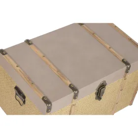 Set of Chests Home ESPRIT Brown Natural Polyurethane Fibre Alpino 56 X 35 X 33 CM (3 Units)
