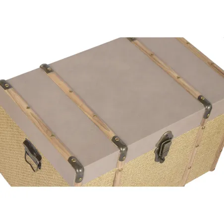 Set of Chests Home ESPRIT Brown Natural Polyurethane Fibre Alpino 56 X 35 X 33 CM (3 Units)