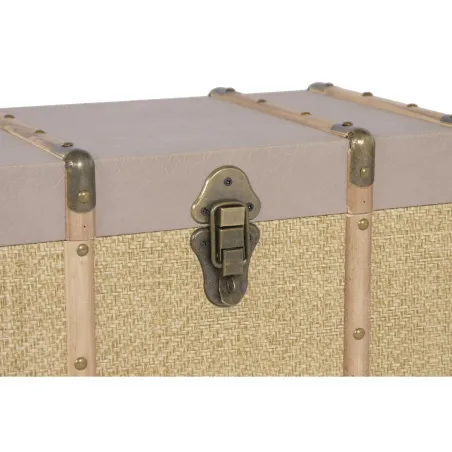 Set of Chests Home ESPRIT Brown Natural Polyurethane Fibre Alpino 56 X 35 X 33 CM (3 Units)