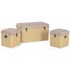 Set of Chests Home ESPRIT Brown Natural Polyurethane Wood Alpino 80 x 40 x 44 cm (3 Units)