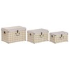 Set of Chests Home ESPRIT Black Beige Polyester Wood Scandi 60 X 40 X 38 CM (3 Units)