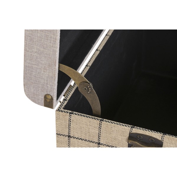 Set of Chests Home ESPRIT Black Beige Polyester Wood Scandi 60 X 40 X 38 CM (3 Units)