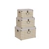Set of Chests Home ESPRIT Black Beige Polyester Wood Scandi 60 X 40 X 38 CM (3 Units)