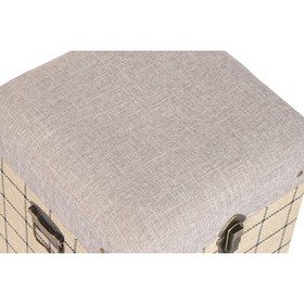 Set of Chests Home ESPRIT Black Beige Polyester Wood Scandi 80 x 40 x 44 cm (3 Units)