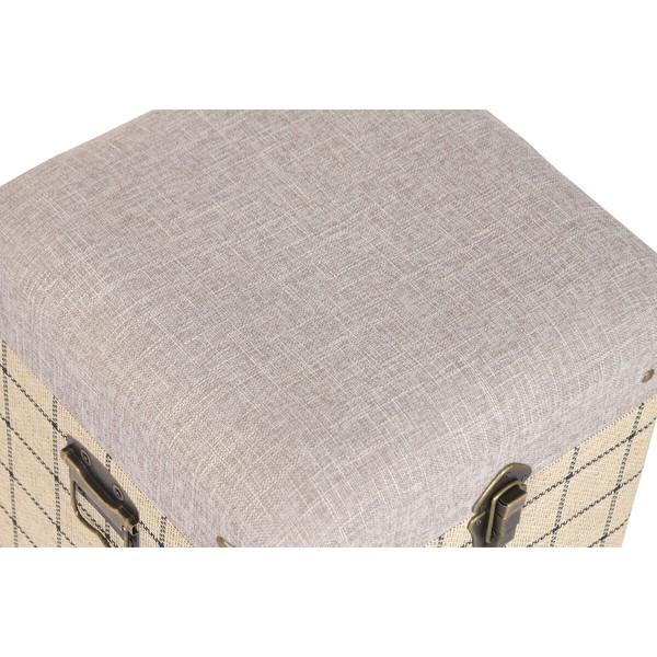 Set of Chests Home ESPRIT Black Beige Polyester Wood Scandi 80 x 40 x 44 cm (3 Units)