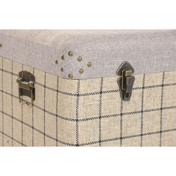 Set of Chests Home ESPRIT Black Beige Polyester Wood Scandi 80 x 40 x 44 cm (3 Units)