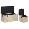 Set of Chests Home ESPRIT Black Beige Polyester Wood Scandi 80 x 40 x 44 cm (3 Units)