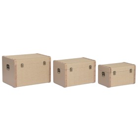 Set of Chests Home ESPRIT Natural Wood Traditional 54 x 36 x 36 cm (3 Units)