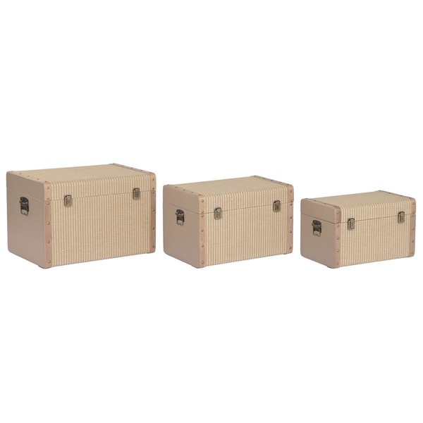 Set of Chests Home ESPRIT Natural Wood Traditional 54 x 36 x 36 cm (3 Units)
