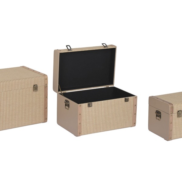 Set of Chests Home ESPRIT Natural Wood Traditional 54 x 36 x 36 cm (3 Units)