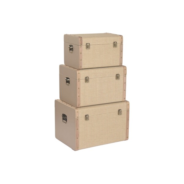 Set of Chests Home ESPRIT Natural Wood Traditional 54 x 36 x 36 cm (3 Units)