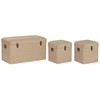 Set of Chests Home ESPRIT Natural Polyester Wood Traditional 80 x 40 x 44 cm (3 Units)