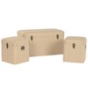 Set of Chests Home ESPRIT Natural Polyester Wood Traditional 80 x 40 x 44 cm (3 Units)