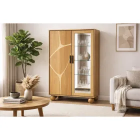 Display Stand Home ESPRIT Crystal Acacia 100 x 40 x 150 cm