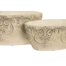 Centerpiece Home ESPRIT White Cement 22 x 14 x 11 cm (2 Units)