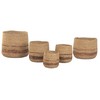 Set of Planters Home ESPRIT Brown Fibre Stripes Urban 44 x 44 x 40 cm