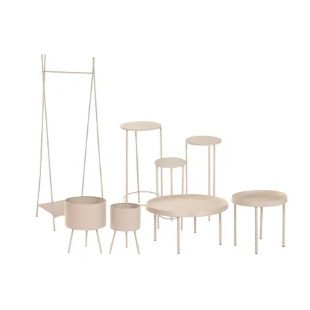 Set of 2 tables Home ESPRIT Cream 75 x 75 x 40 cm