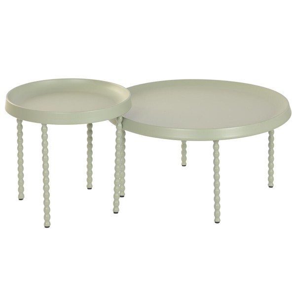 Set of 2 tables Home ESPRIT Green 75 x 75 x 39 cm