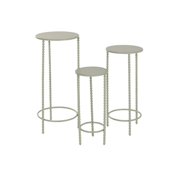Set of 3 tables Home ESPRIT Green 32 x 32 x 70 cm (3 Pieces)