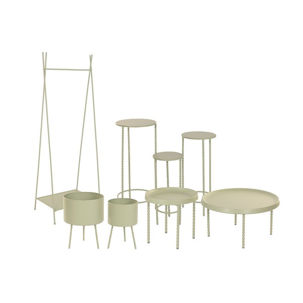 Set of 3 tables Home ESPRIT Green 32 x 32 x 70 cm (3 Pieces)