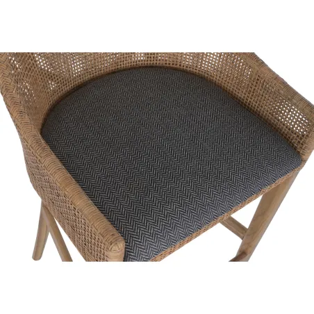 Stool Home ESPRIT Brown Grey Rattan 51 X 52 X 100 CM