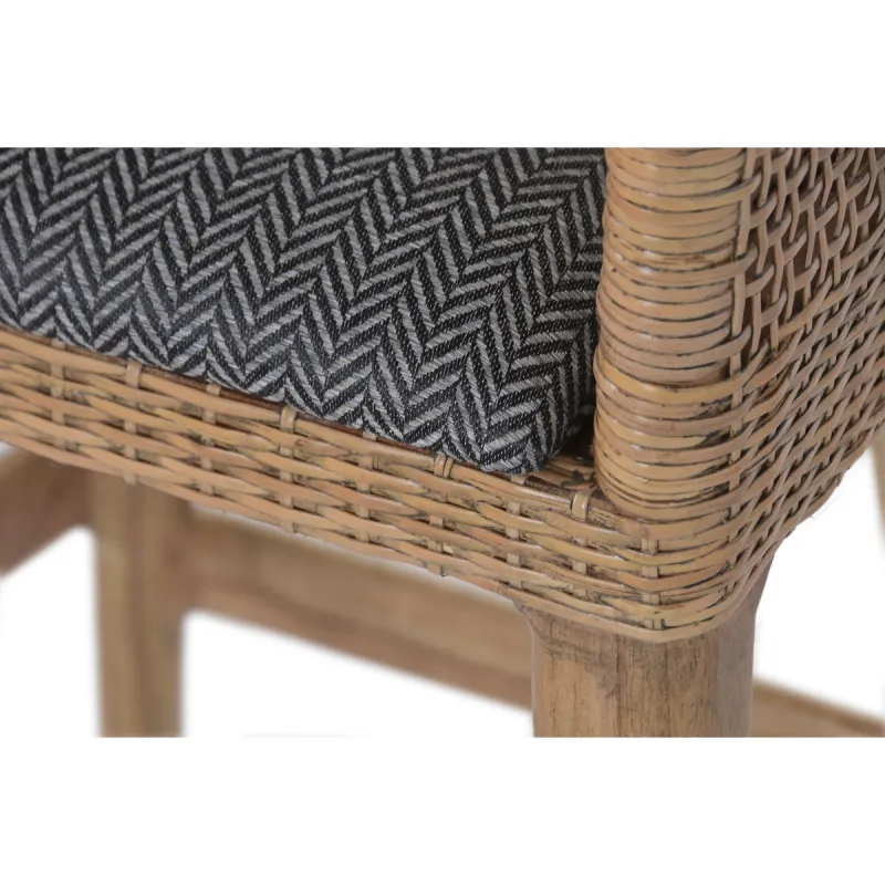 Stool Home ESPRIT Brown Grey Rattan 51 X 52 X 100 CM