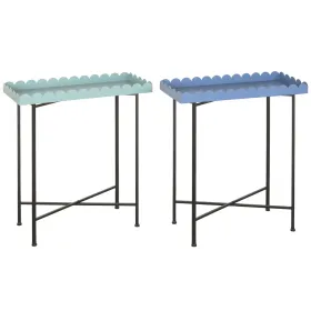 Side table Home ESPRIT Blue Turquoise 60 x 25 x 70 cm (2 Units)