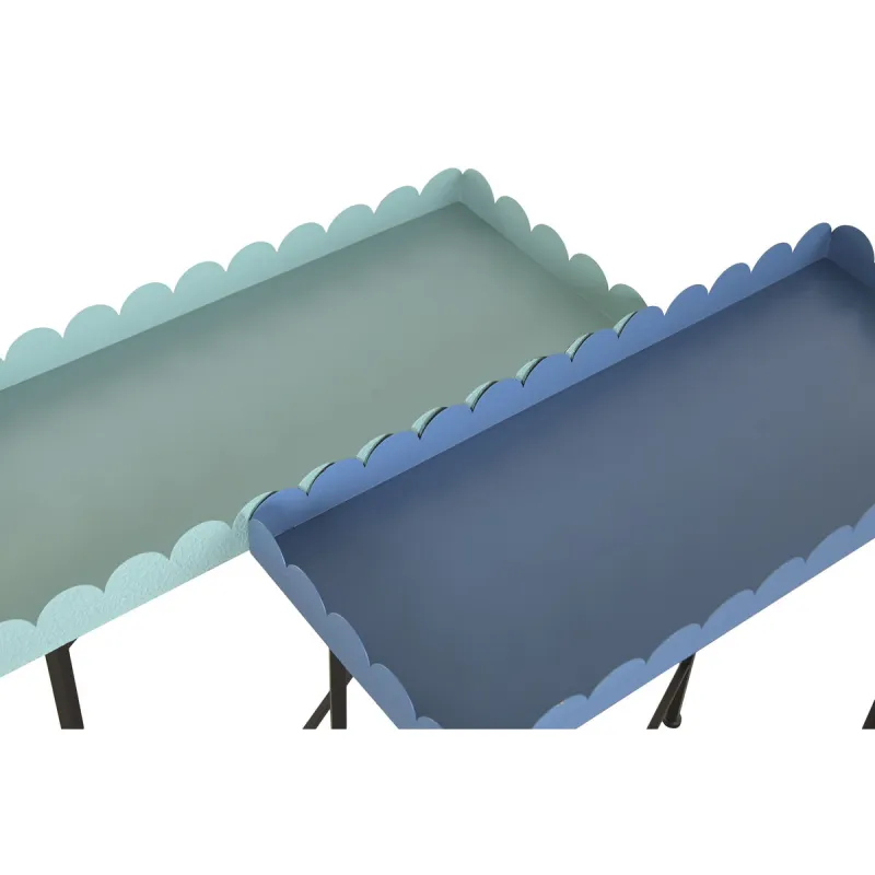 Side table Home ESPRIT Blue Turquoise 60 x 25 x 70 cm (2 Units)