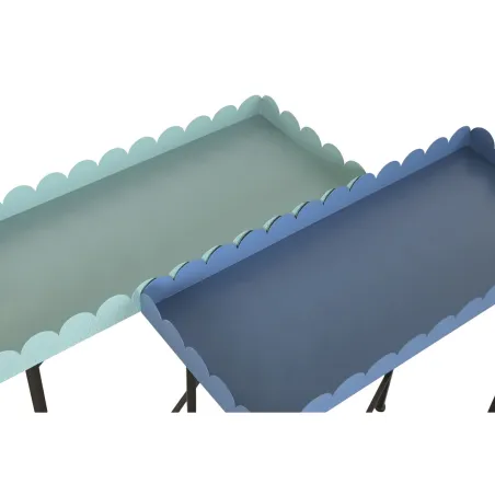 Side table Home ESPRIT Blue Turquoise 60 x 25 x 70 cm (2 Units)