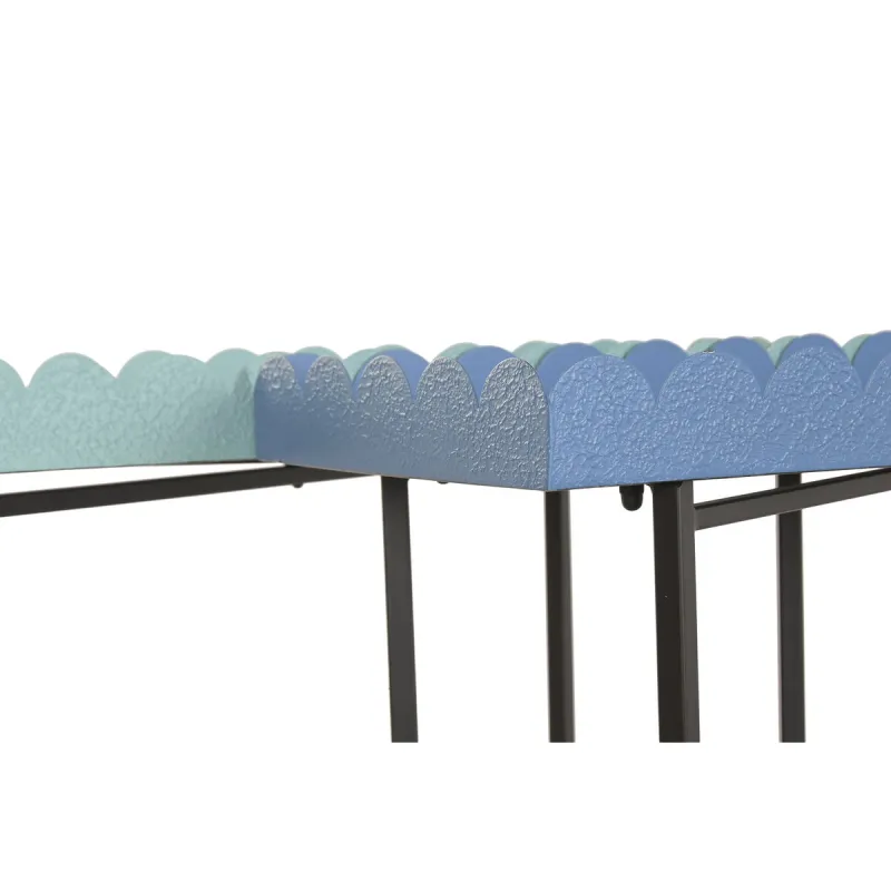 Side table Home ESPRIT Blue Turquoise 60 x 25 x 70 cm (2 Units)