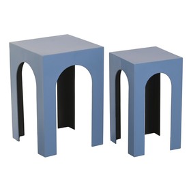 Set of 2 tables Home ESPRIT Blue 40 x 40 x 58 cm