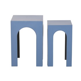 Set of 2 tables Home ESPRIT Blue 40 x 40 x 58 cm