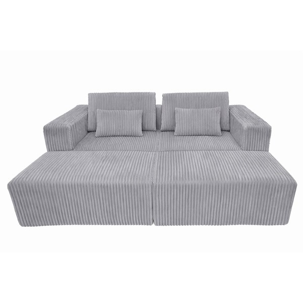 Sofa Home ESPRIT Light grey Scandi 220 x 158 x 91 cm