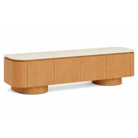TV furniture Home ESPRIT Light brown 200 X 40 X 45 CM