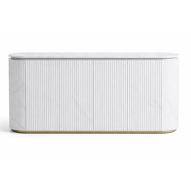 Sideboard Home ESPRIT White Granite MDF Wood 180 x 40 x 85 cm